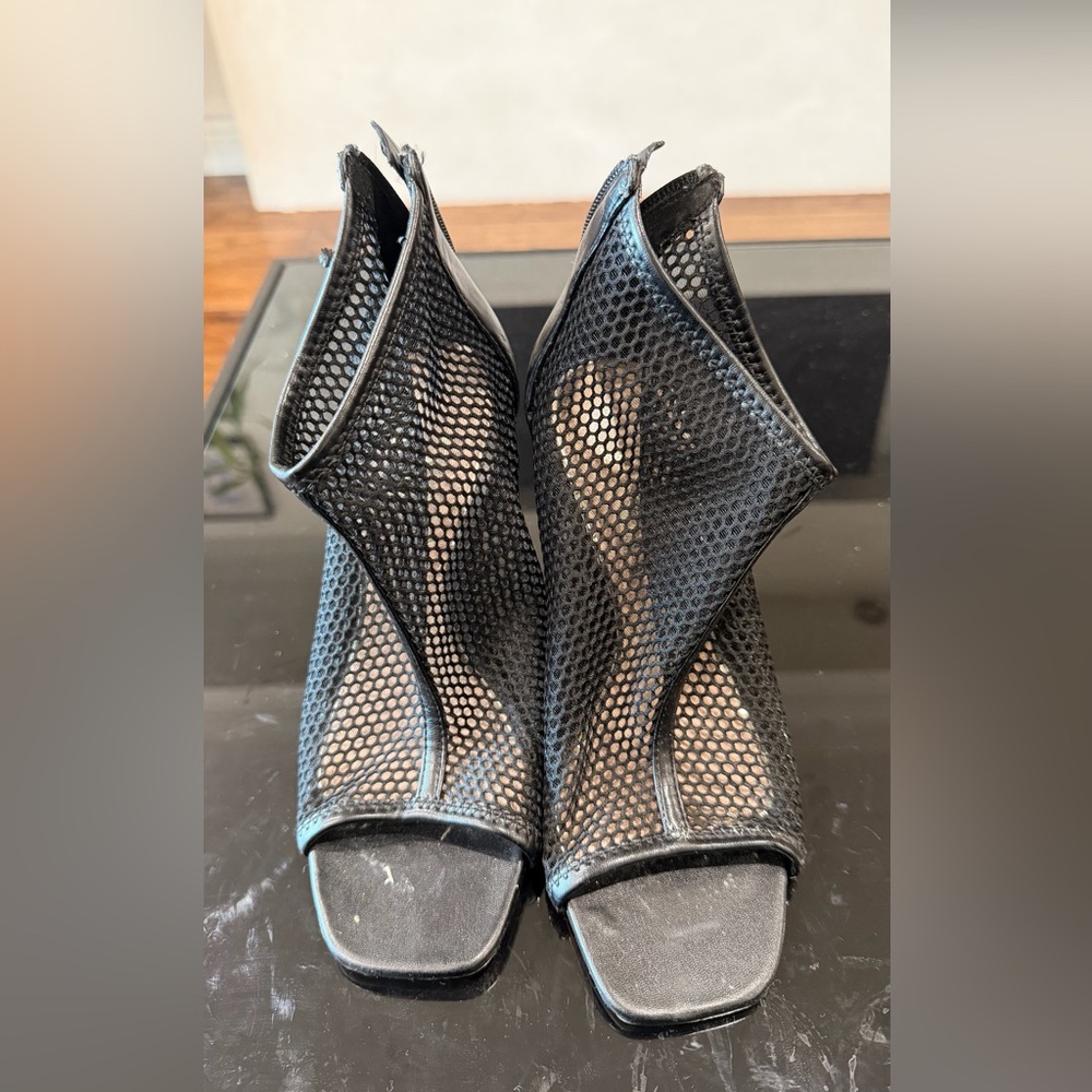 SOLD - Zara Black Mesh Stiletto Booties